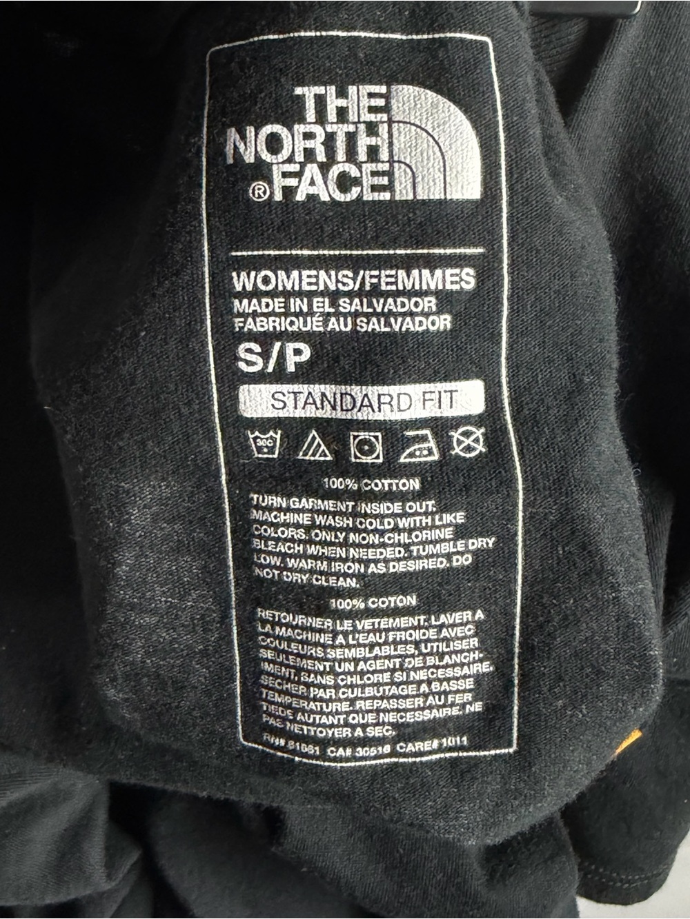 The North Face Women's Black Tee with Yellow Logo - Picture 3 of 3